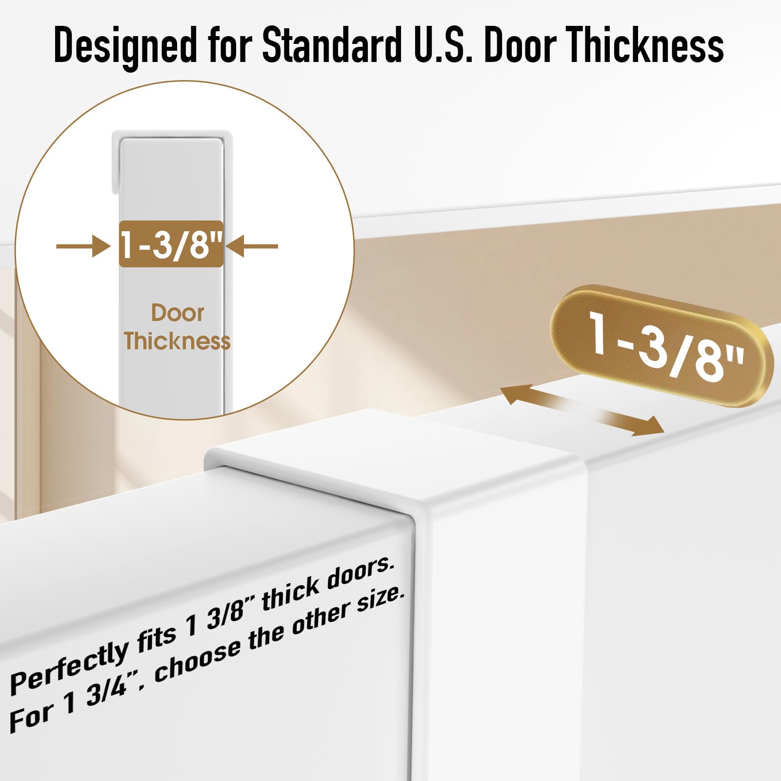 KitchLife Over The Door Hooks Hanger with 11 inches Extended Arms for Easy Access by Women, Tool-Free Assembly, Fits 1 3/8