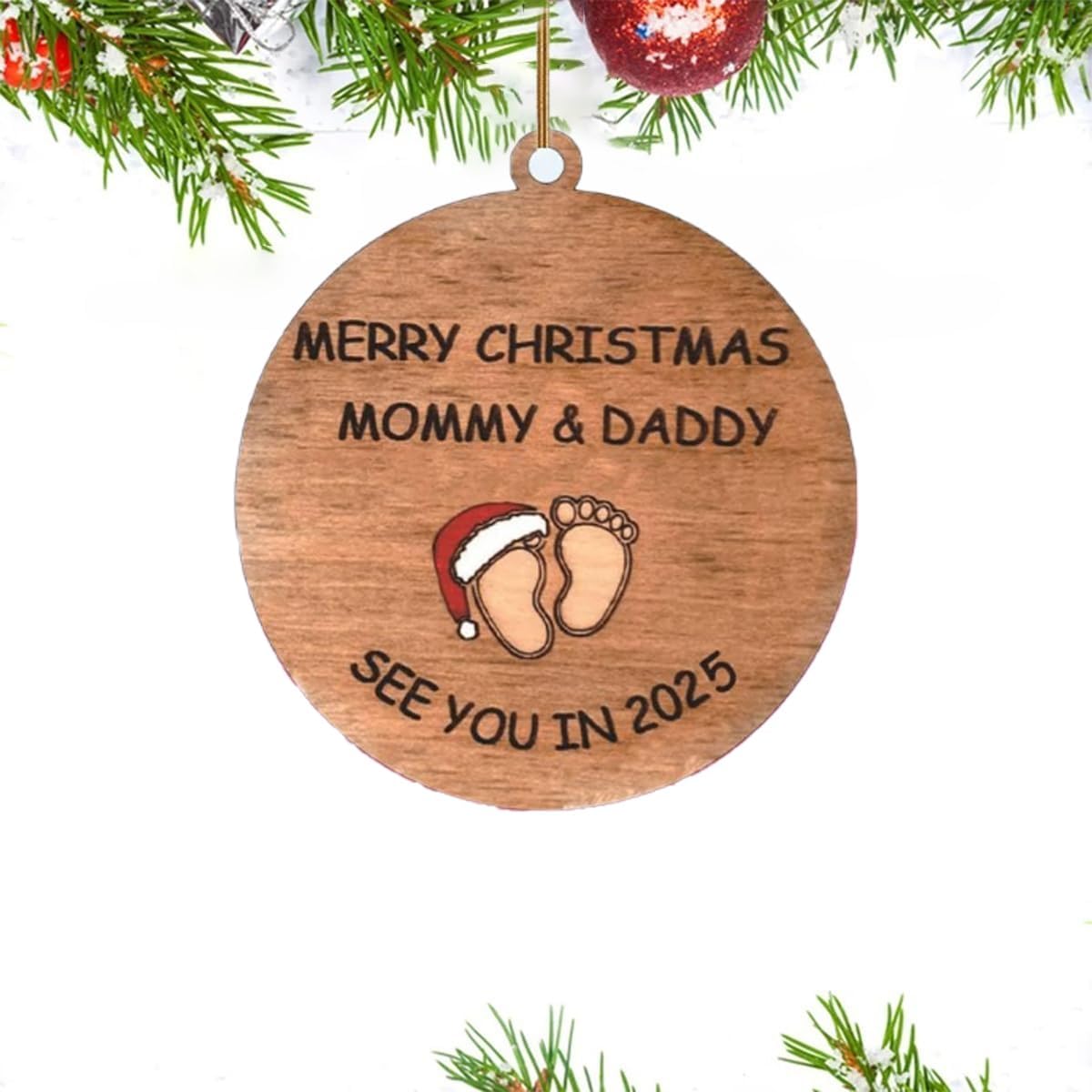See You in 2025 Christmas Tree Ornament, Wooden Christmas