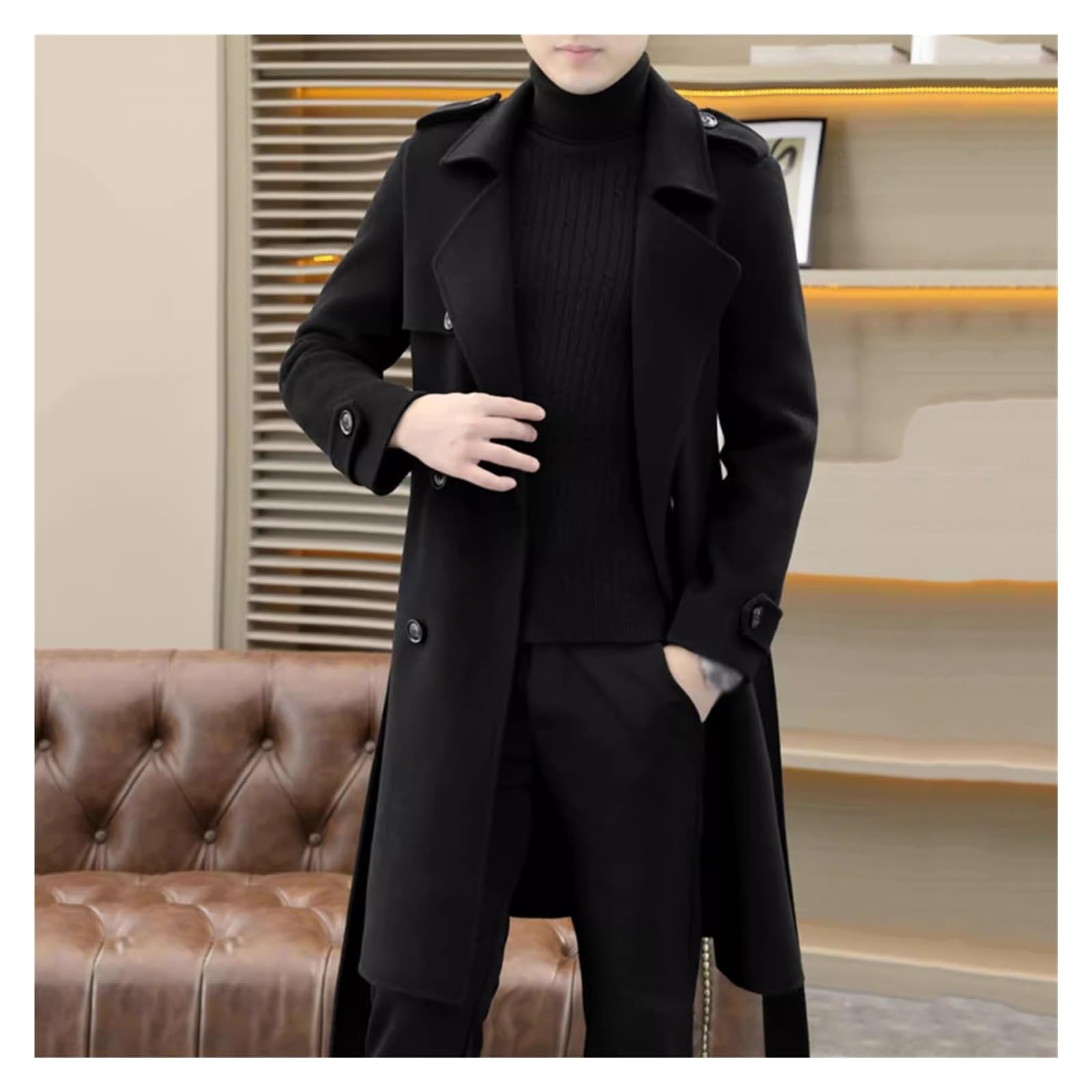 Amazon.com: YMGSCC Woolen Coat Men's Spring Autumn Mid-Length