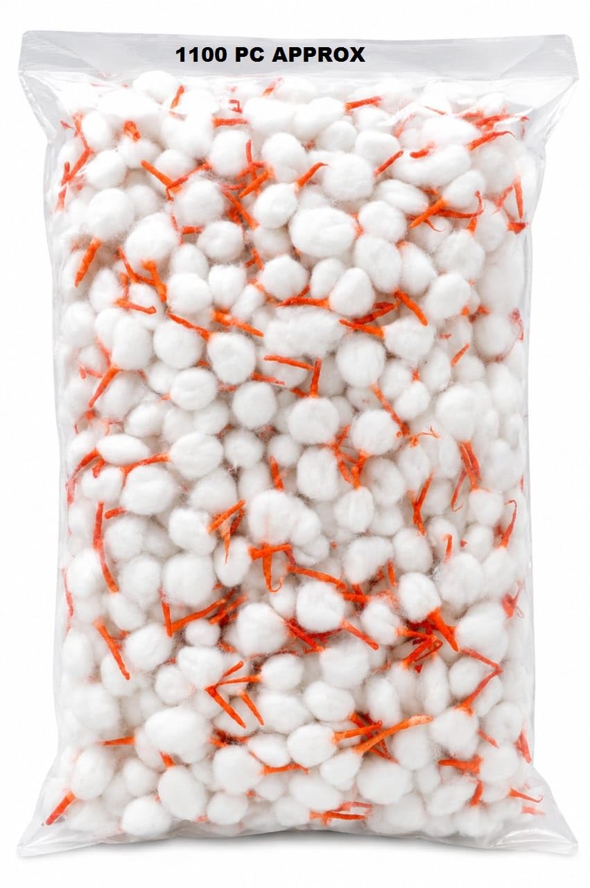 Phool Batti Round Cotton Wicks for Diya, GOL Batti forPuja wit Kesar Tip, White and Orange, Pack of 1100 Pieces-image-43