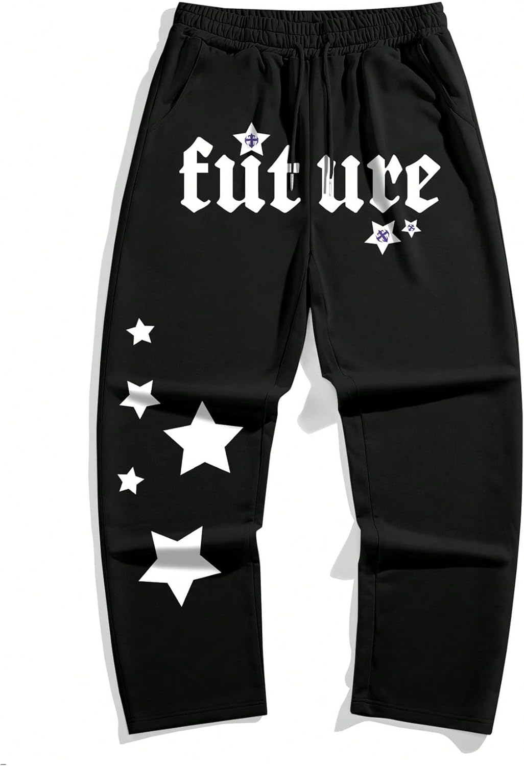 GORGLITTER Men's Y2K Graphic Baggy Sweatpants Drawstring Waist Wide Leg Jogger Pants Streetwear with Pockets - Image 6