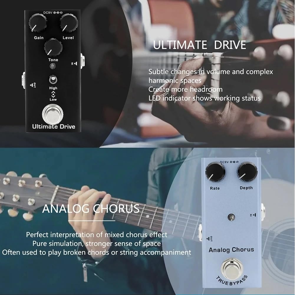 efektów do gitary elektrycznej Vintage Overdrive Fuzz Distortion, analogowe opóźnienie Ultimate Drive Pedały do gitary basowej, analogowe opóźnienie