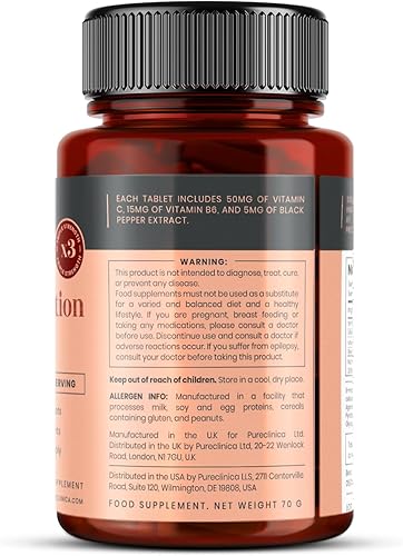 Miniatura 3 de 5HTP 300 mg x 90 tabletas - Suministro de 3 meses Con 220 mg de vitamina C B6 y extracto de pimienta negra