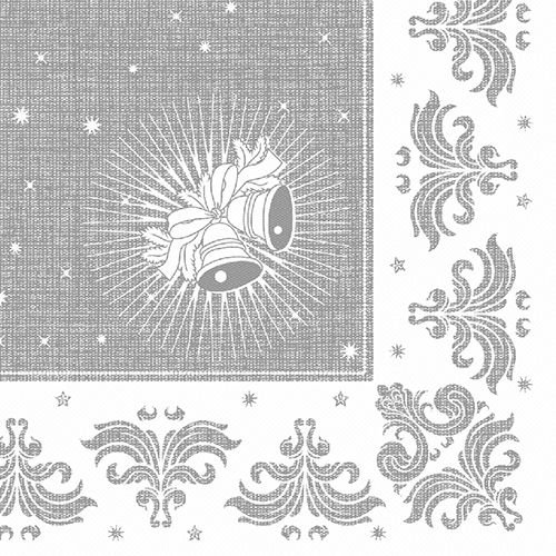 PAPSTAR 250 Servietten ROYAL Collection 1/4-Falz 40 cm x 40 cm Silber Christmas 85029 Premium stoffähnlich hochwertig Qualität stabil Gute Faltbarkeit