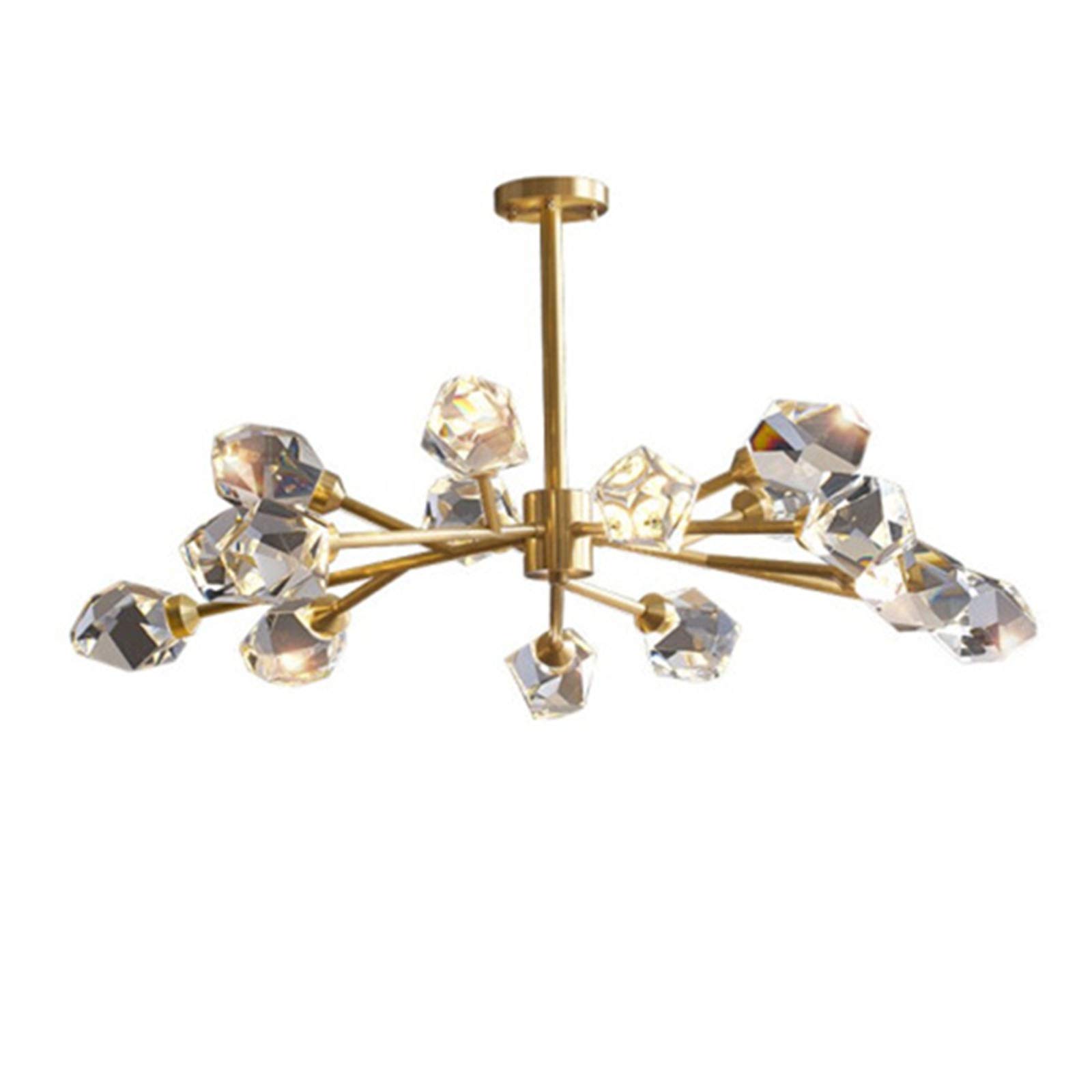 CSXSXAUO Crystals Chandelier with Warm Brass,Classic Chandeliers,Elegant Modern Pendant Light for Any Location OR Occasion-Brass 15 Lights(40x17in) It's so kind of you