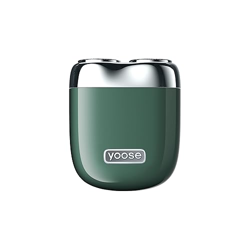 yoose Mini afeitadora giratoria, maquinilla de afeitar eléctrica para hombres, cuerpo de aleación y cabezal de afeitado magnético, afeitado cerrado,