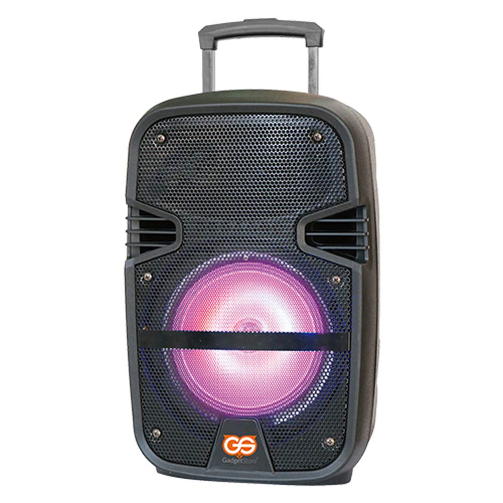 12 Inch Max Power Bluetooth Party Speaker BT-SPK1200 Black with USB/Micro SD input, 3.5mm Aux Jack, LED Digital Screen, RGB Light, FM Radio, Remote, Wireless Microphone and Battery life up to 6 Hours