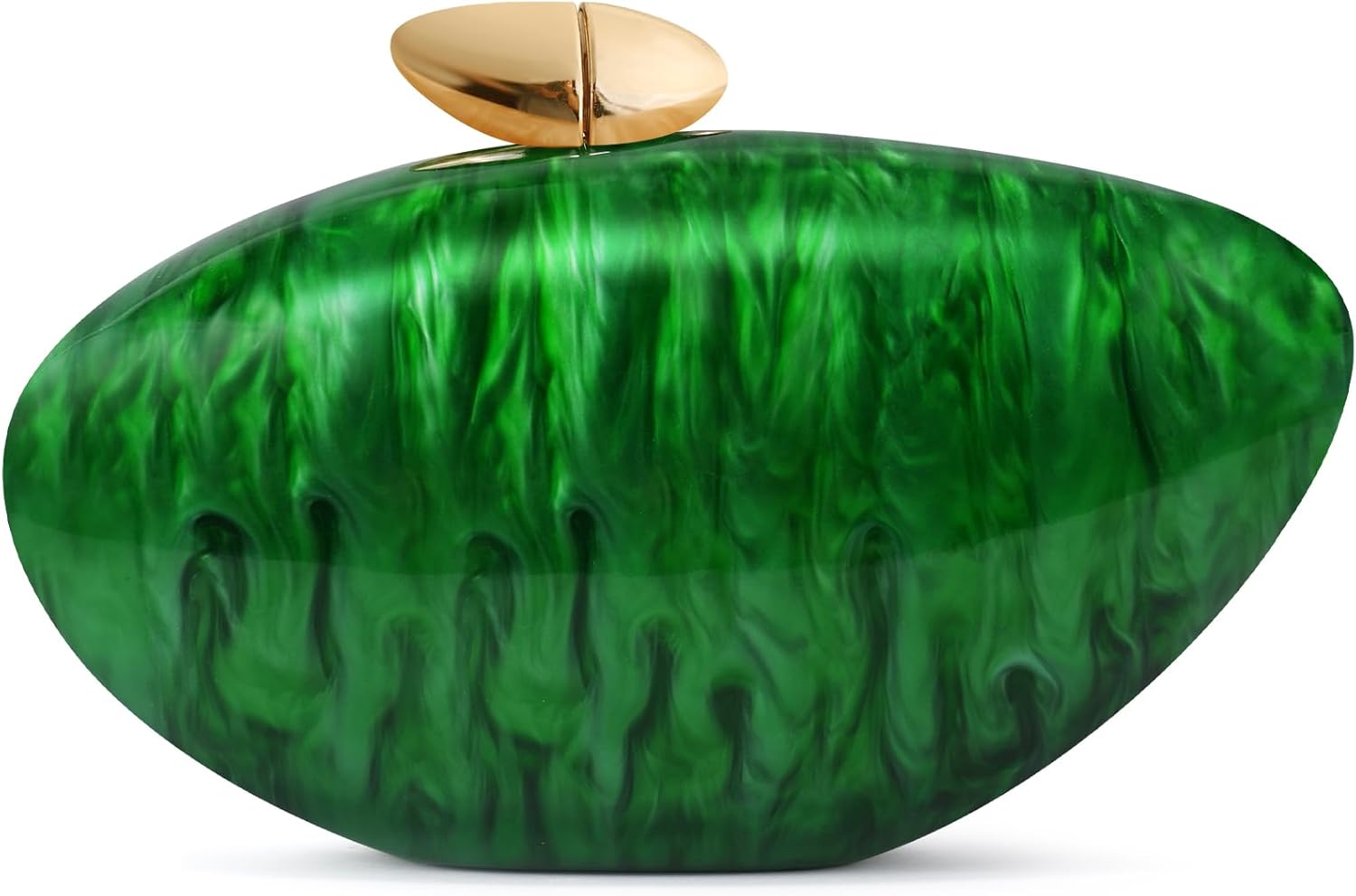 Acrylic Shell Clutch Purse for Women, Marble Evening Bag with Magnetic Closure for Wedding Party