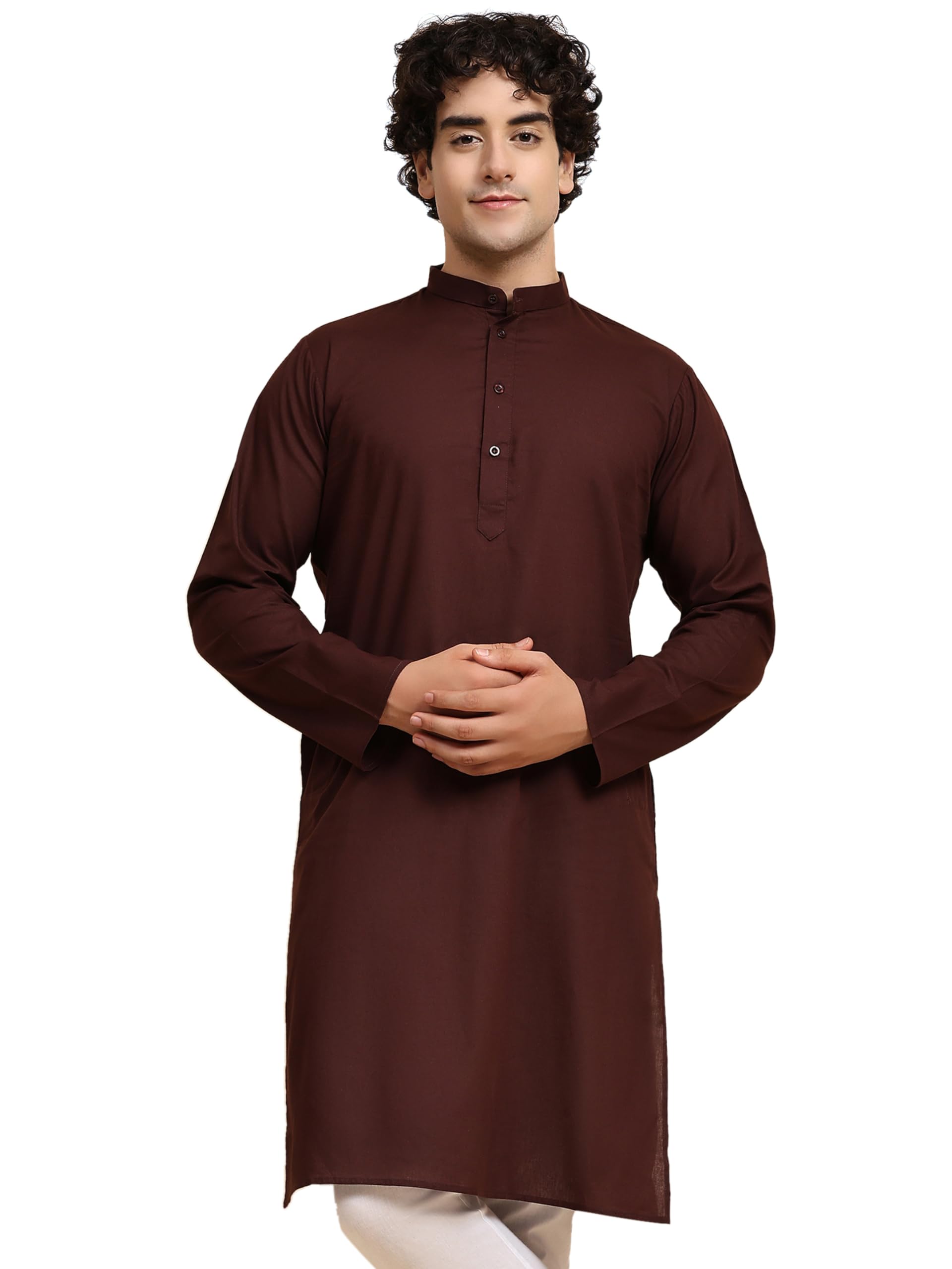 SKAVIJMens Cotton Casual Wear Modern Kurta Shirt for Everyday Use Yoga Outfit