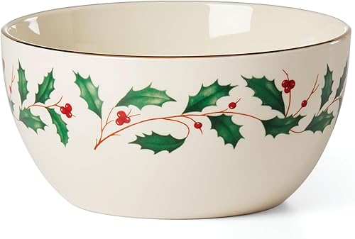 Lenox - Cuenco pequeño navideño, 0.80 libras, rojo y verde