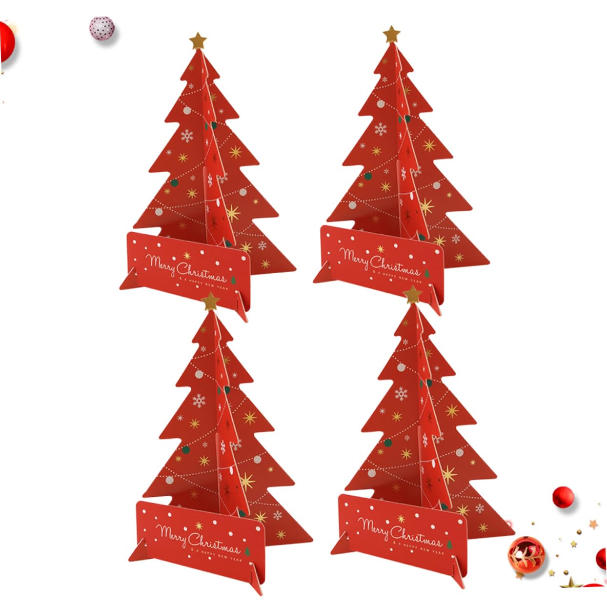 EXCEART 12sätze Weihnachtskarten Kreative Farbenfrohe Grußkarten Mit Weihnachtsbaum-design Für Festliche Anlässe Inklusive Umschläge Für Familie Und Freunde