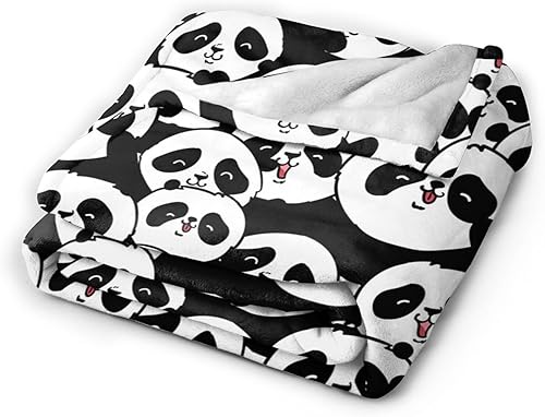 Miniatura 3 de Manta encantadora de panda súper suave y acogedora manta de vellón de felpa para cama, sofá, silla, cuna de bebé, sala de estar, bonita manta