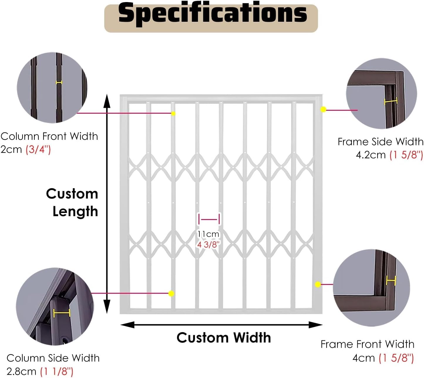 Barra antirrobo retráctil ajustable y resistente para ventanas para el hogar y puertas francesas, solución de seguridad definitiva para mayor seguridad y protección