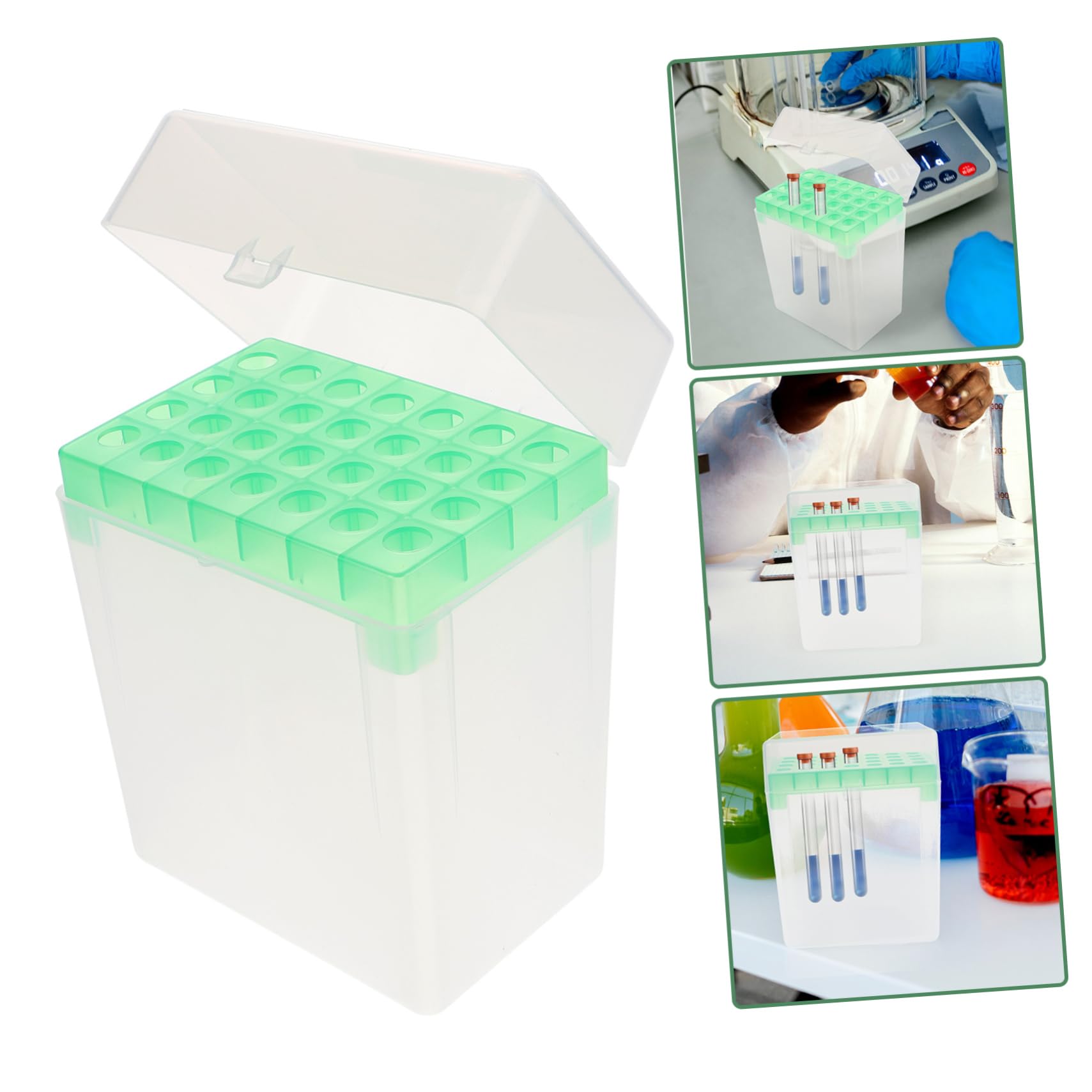 SOLUSTRE 4piezas Caja De Almacenamiento Para Tubos De De Laboratorio Huecos Soporte Para Para Organizar Consumibles De Laboratorio