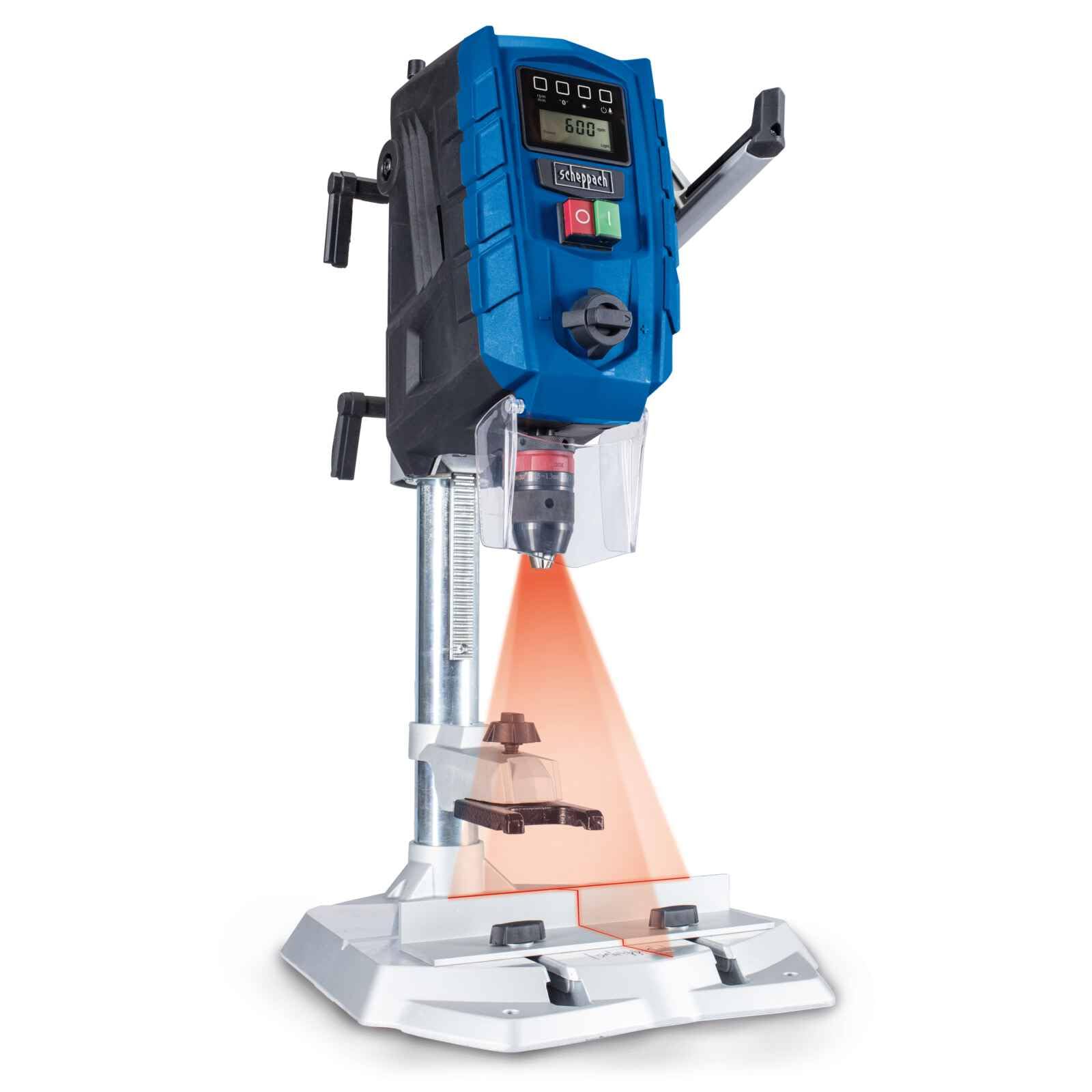 Scheppach Bench Pillar Drill DP60 710W, 2-Speed Gearbox, Digital Speed Display