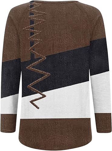 Miniatura 2 de Camisetas de manga larga para mujer, con cuello en V, teñido anudado, básicas, holgadas, a la moda, tallas grandes, blusas elegantes