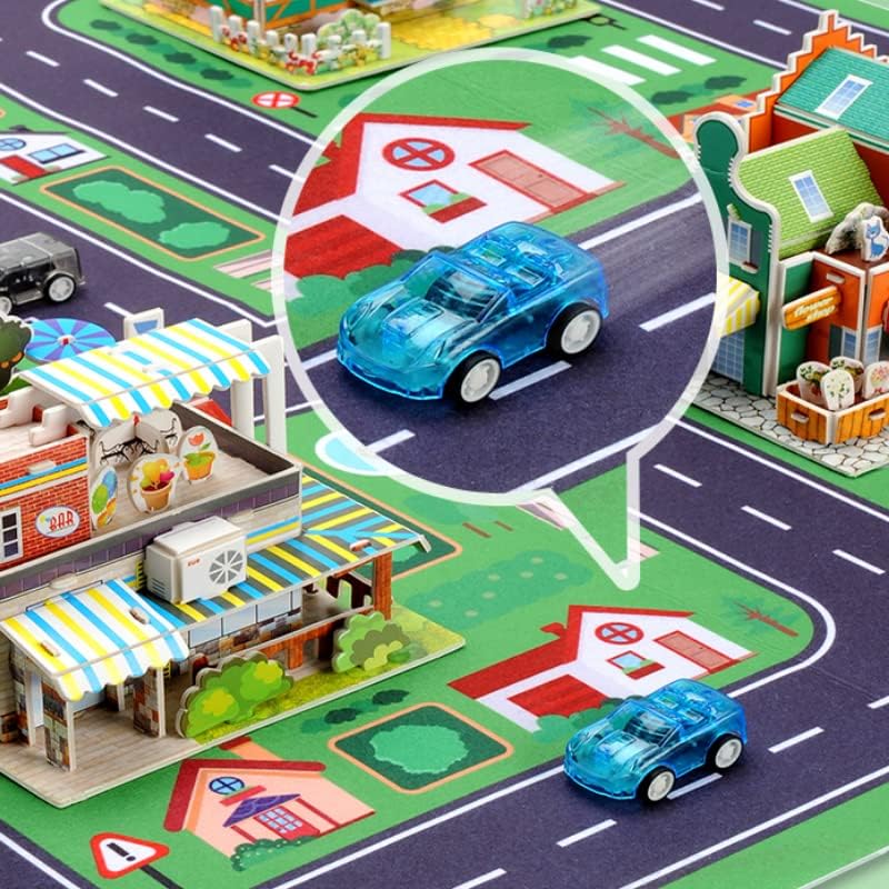 Miniatura 8 de Rompecabezas 3D para niños de 8 a 10 a 12 años, 5 vehículos de tracción hacia atrás, mini auto rompecabezas para niños, rompecabezas de papel