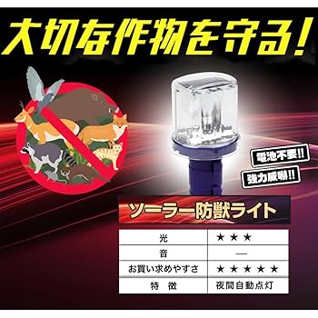 Amazon.co.jp: セフティー3(Safety-3) ソーラー防獣ライト 赤/青