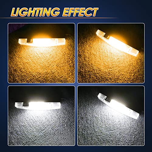 Roador 2Pcs Universal Roll Bar Mount Led Light Utv Dome Light W/Switch Car Interior Light Roll Cage Utility Light Map Light For Polaris Can Am Rzr Kawasaki Golf Car Trucks Atv - White/Amber #TOP5