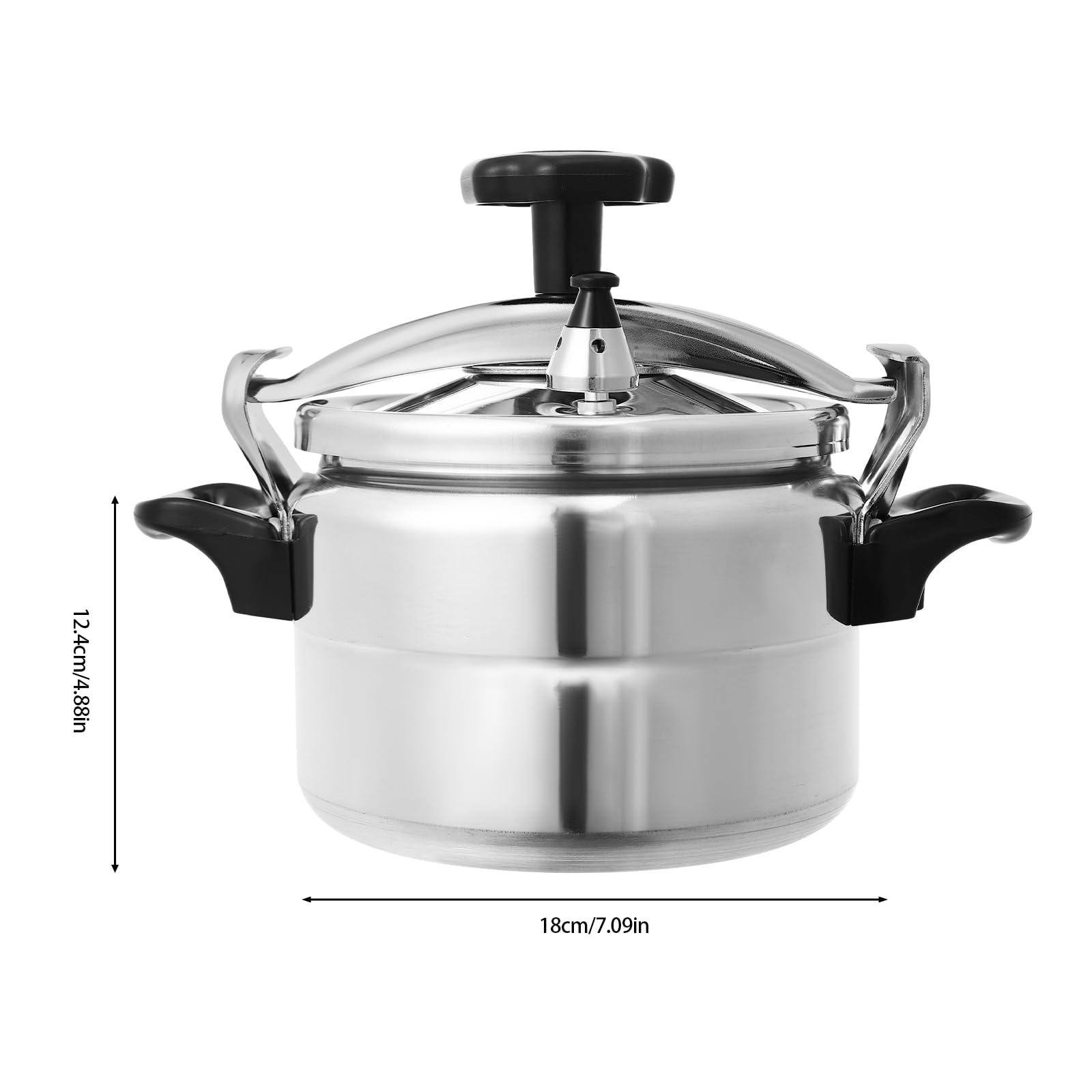 ?Dfmyhked 3.17Qt Aluminum Alloy Pressure Cooker, 35kpa Compound Bottom Small Pressure Canner for Gas/Electric Stoves(Silver)