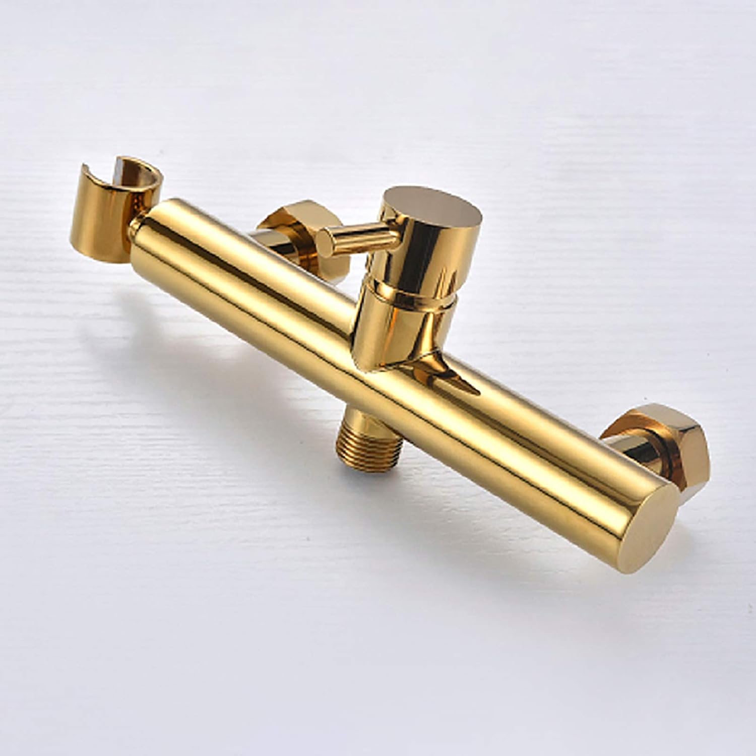 Titanium Gold Handheld Bidet Sprayer for Toilet with Cold and Hot Water, Single Handle Brass Bathroom Cloth Diaper Sprayer Set Wall Mounted Toilet Bidet Sprayer Kit (8.5 Cm Hole Distance)