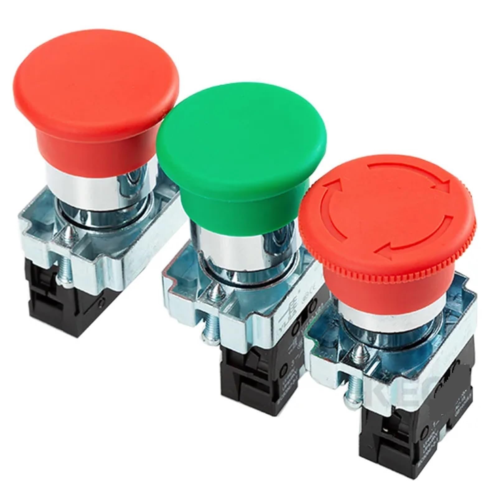 1 x przełącznik przyciskowy z automatycznym resetowaniem, mała głowica grzybkowa wyłącznik awaryjny 22 mm przycisk uruchamiania powolne przewijanie do przodu XB2-BG21 XB2-BA31 XB2-BS54 (XB2-BG33)