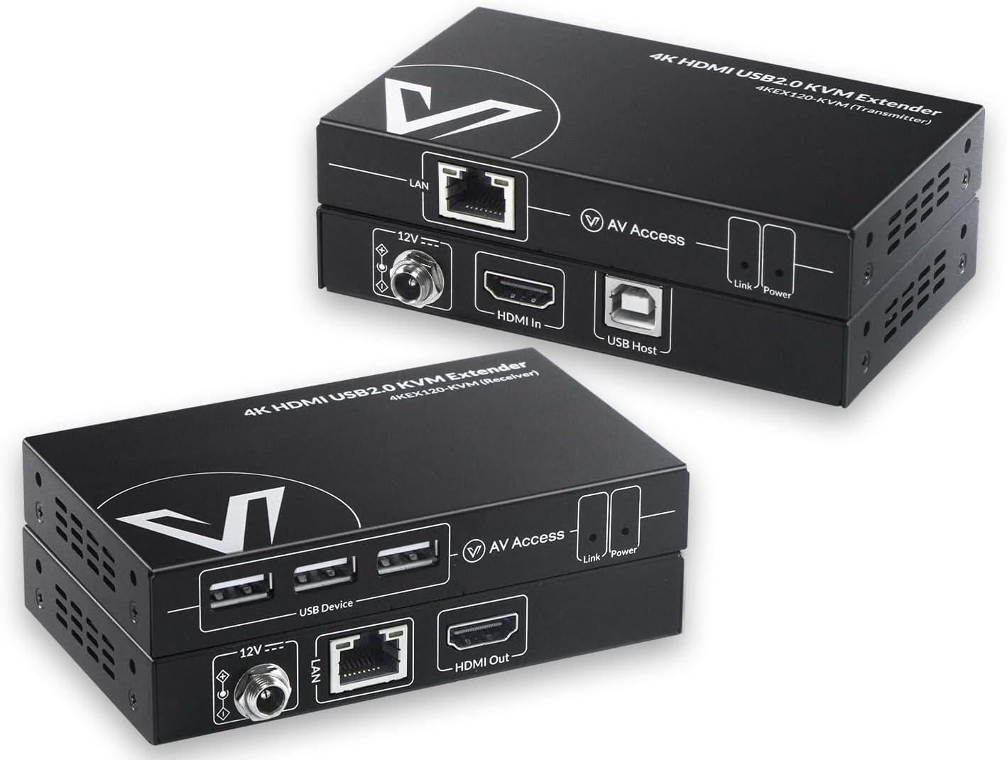 AV Access 4K HDMI KVM Extender Over IP, 120m/394ft Over Ethernet Cat5e/6/7