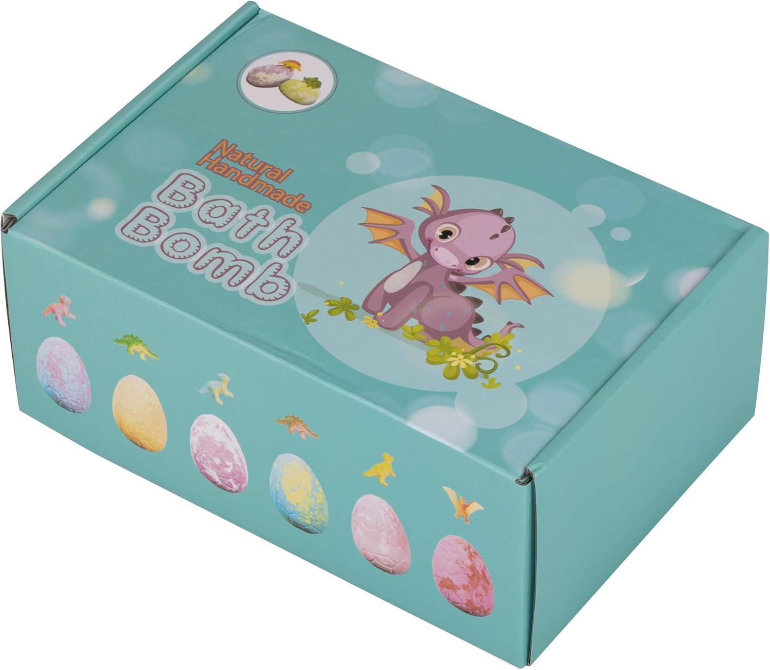 Bath Bombs for Kids with Toys Inside Surprise, 6 Pack Dino Egg Bath Bomb Kit with Dinosaur Toy Organic and Natural Bath Fizz Spa Bath Set Gift, for Birthday Christmas Boys and Girls Gifts