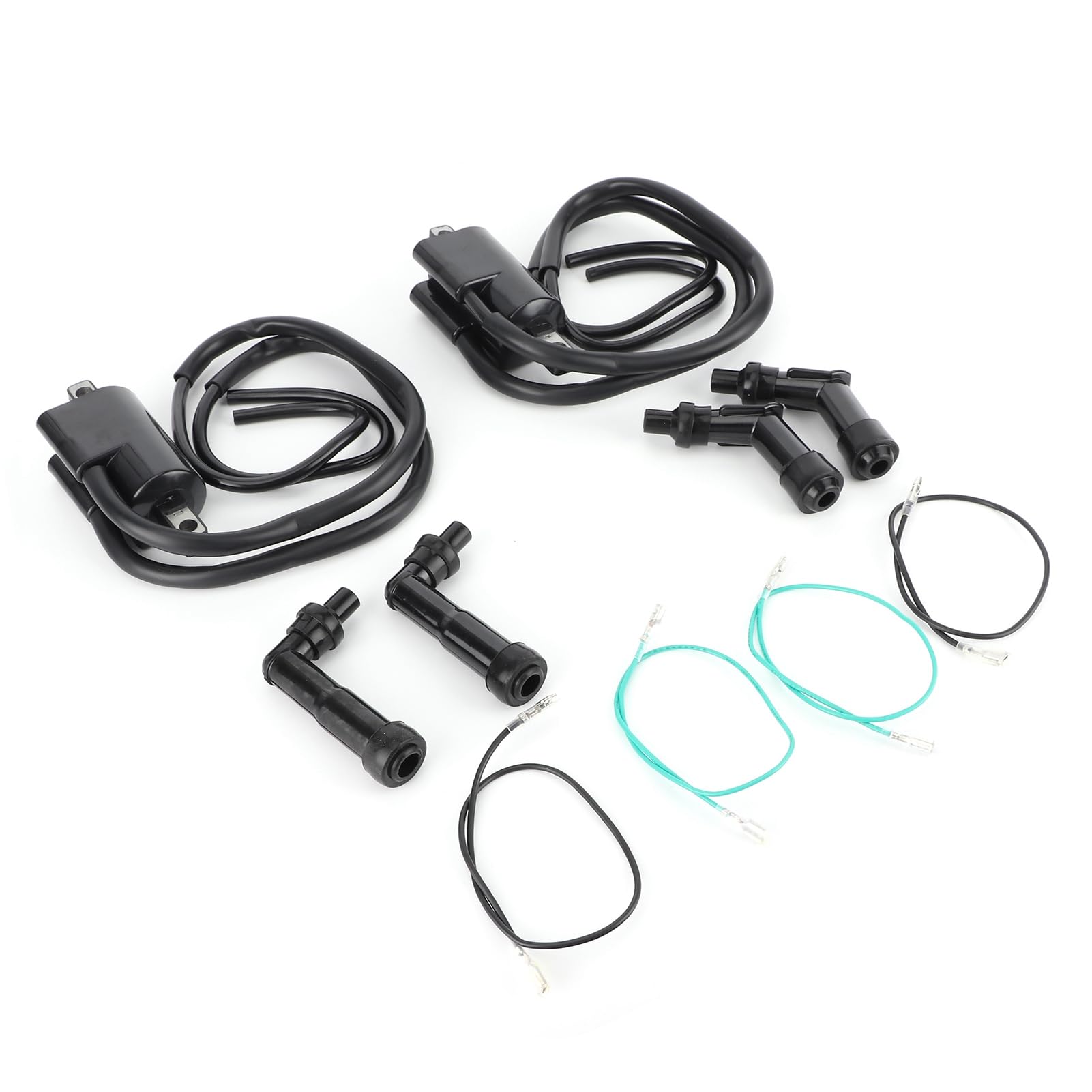 Aramox Juego de bobina de encendido, bobina de encendido de aleaci¨®n de aluminio + juego de tapas de buj¨ªa OE: 30510?333?013 apto para CB350F CB400F CB500 CB550