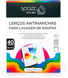 Lenços Antimanchas para Lavar Roupas com Tecnologia ColorSafe™ – 40 Unidades – Permitem Misturar Roupas Coloridas e Brancas sem Manchar – Lave com Segurança – Sem Químicos