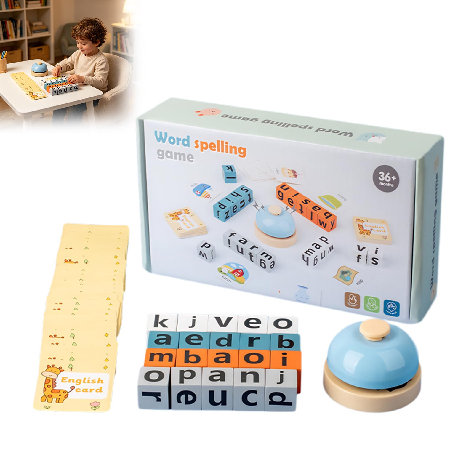 Word Spelling Game, Word Race Spelling Alphabet Game Fast-Paced Alphabet Puzzle Set Turn A Words Tots Game for Family Words Play Sight Wordss Recognition for Early Learning Preschool Classroom