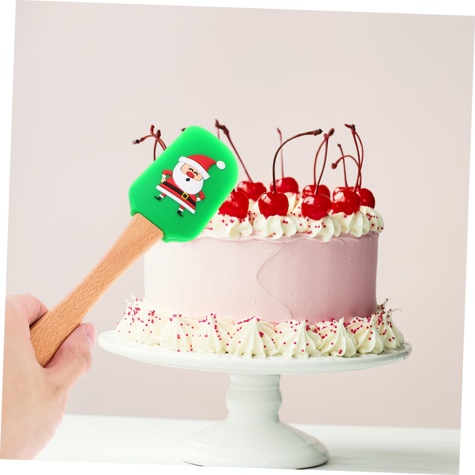 5 Pièces Spatule à Crème Bol De Cuisson Et Spatule De Noël De Noël Rouge s De Conception De Outil De Pâtisserie De Grattoir De Mélange D'arbre De Bois