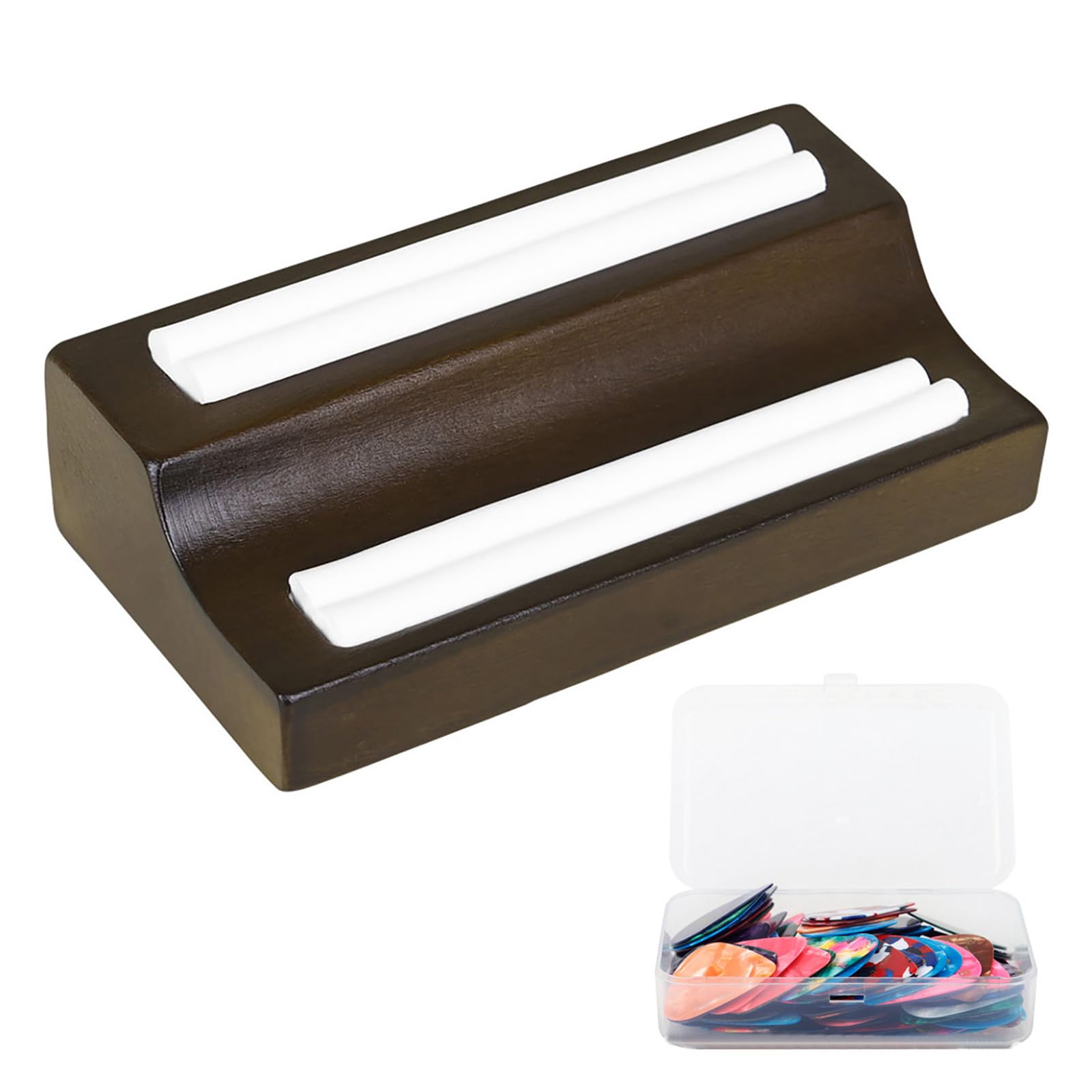 Maxtonser Durability Wood Pick Holder Storage Case Organizers Efficient Guitar Pick Accessory Organizers Holds 100 Picks