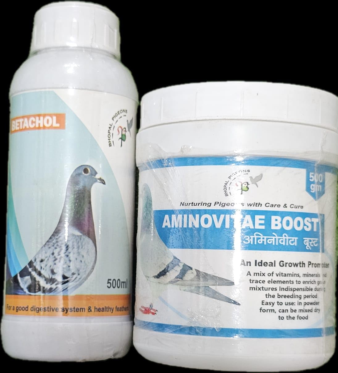 Bhopal Pigeons Mini Breeding Kit for Pigeons, Helps Chicks Faster Growth and Health, Bird Health Supplement - Aminovitae Boost 500gm and Betachol 500ml (B0D7X3HPR1) Amazon Price History, Amazon Price Tracker