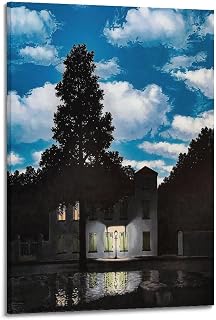 Rene Magritte Famous Work Poster The Empire of Lights Print Photo Art Painting Canvas Home Decorative Bedroom Modern Decors Gifts 08x12inch(20x30cm)