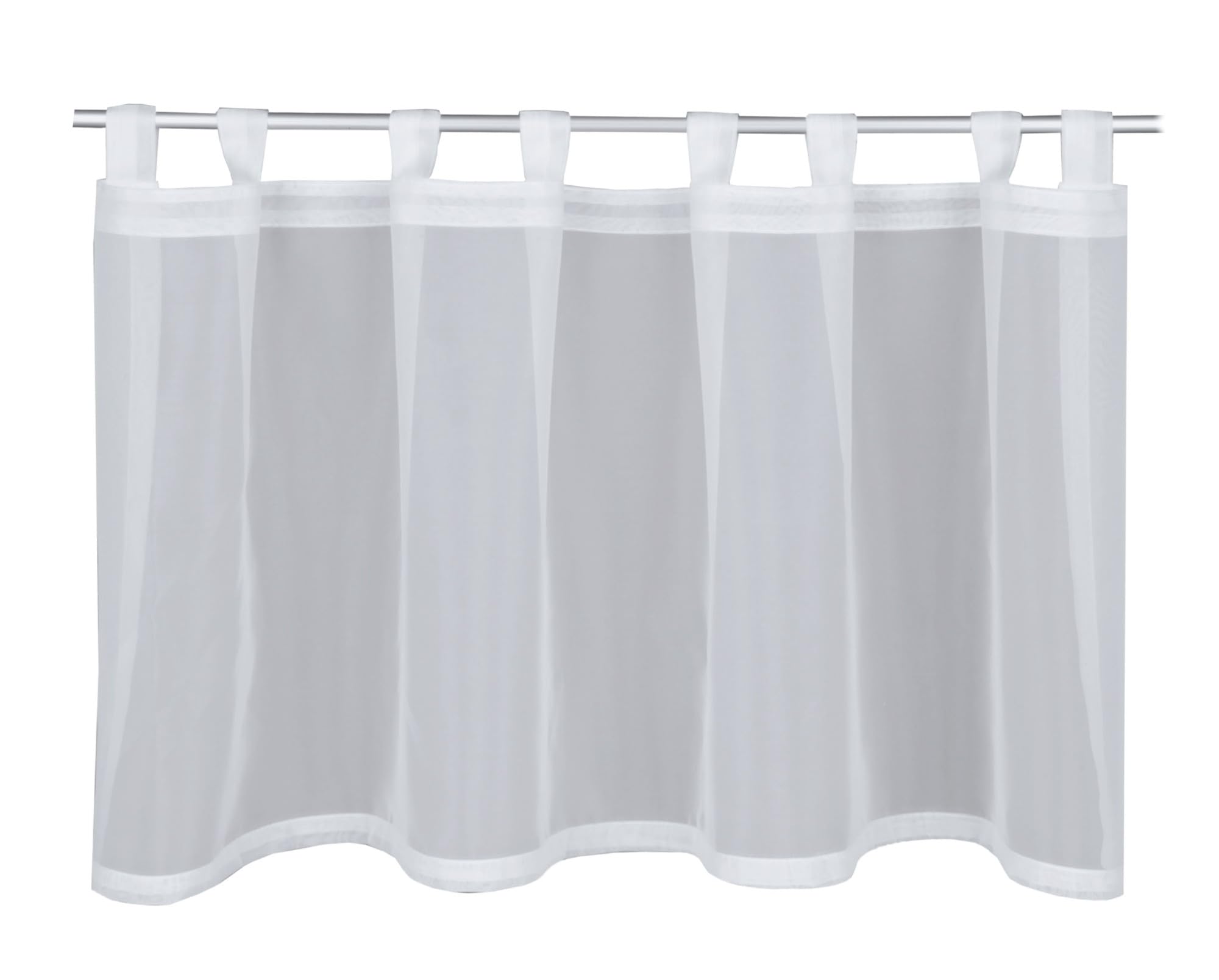 Gardinia Sehlbach Bistro Curtain Voile Plain White 135 x 50 cm