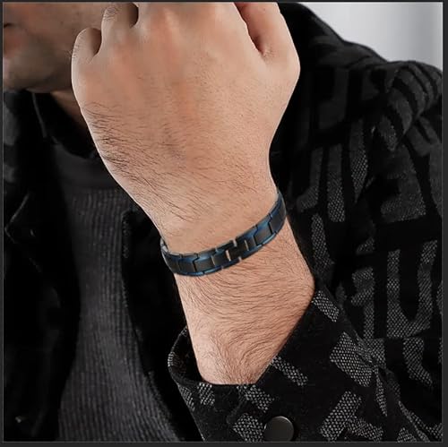 Magenergy Men's Magnetic Bracelets,Titanium Steel Magnetic Therapy Wristband With 3500 Gauss Magnets,8.5'' Adjustable With Jewelry Gift Box For Father's Day #TOP5