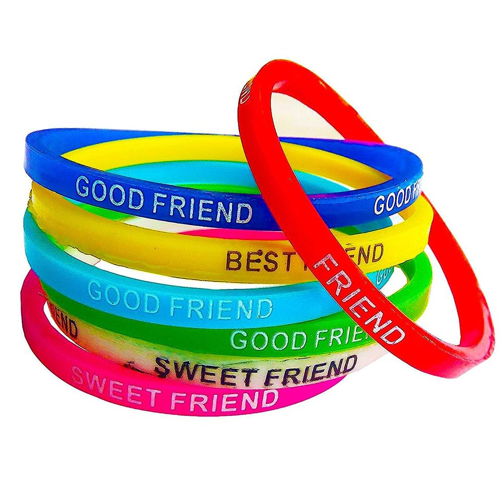Avanti Creations Printed Multicolor Rubber Thin Friendship Band for Girls and Boys Friendship Belt for Friends Friendship Bracelets Free Size (Pack Of 75) (B0C6QZ93XD) Amazon Price History, Amazon Price Tracker