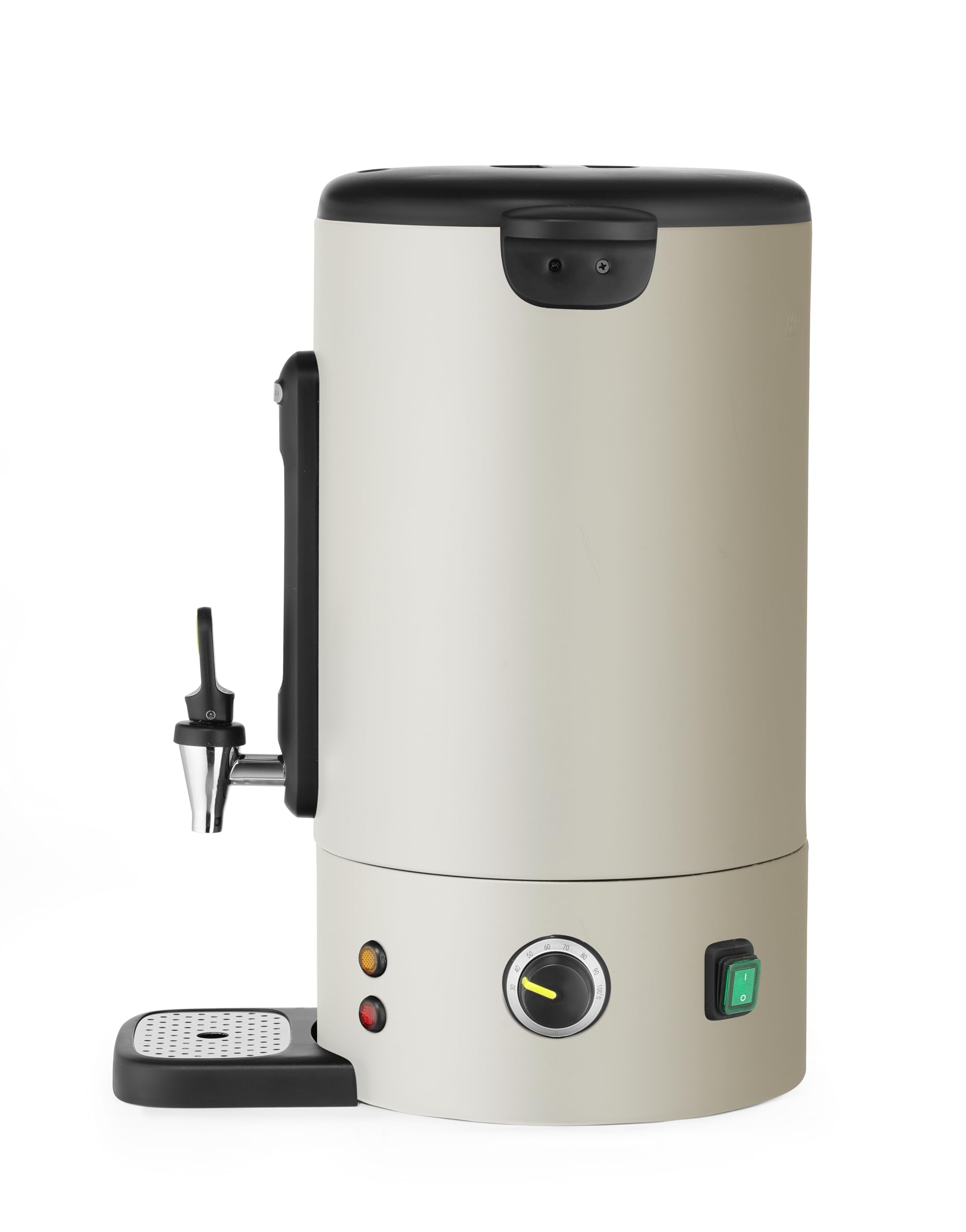 HENDI Distributeur de boissons chaudes 16L UNIQ, bouilloire à vin chaud avec paroi simple, pour thé, vin chaud, eau, jusqu'à 100°C, 230V, 50/60Hz, 1650W, 357x380x(H)502mm, blanc cassé, Inox, PP