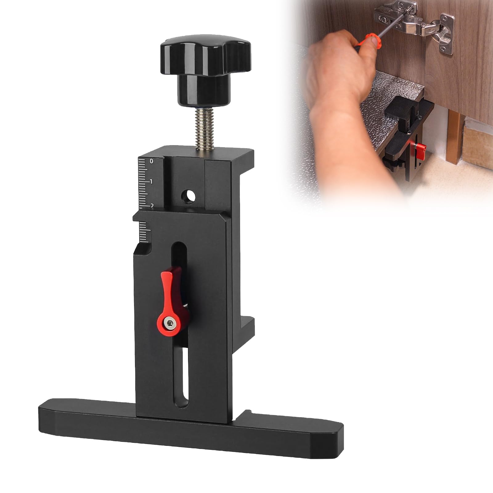 Plantilla bisagras cazoleta 35mm, herramientas para nivelar y guía de taladro, posicionador ajustable para instalación de puerta oculta de armario, para Gabinetes de Puerta Herramientas de Carpinteria