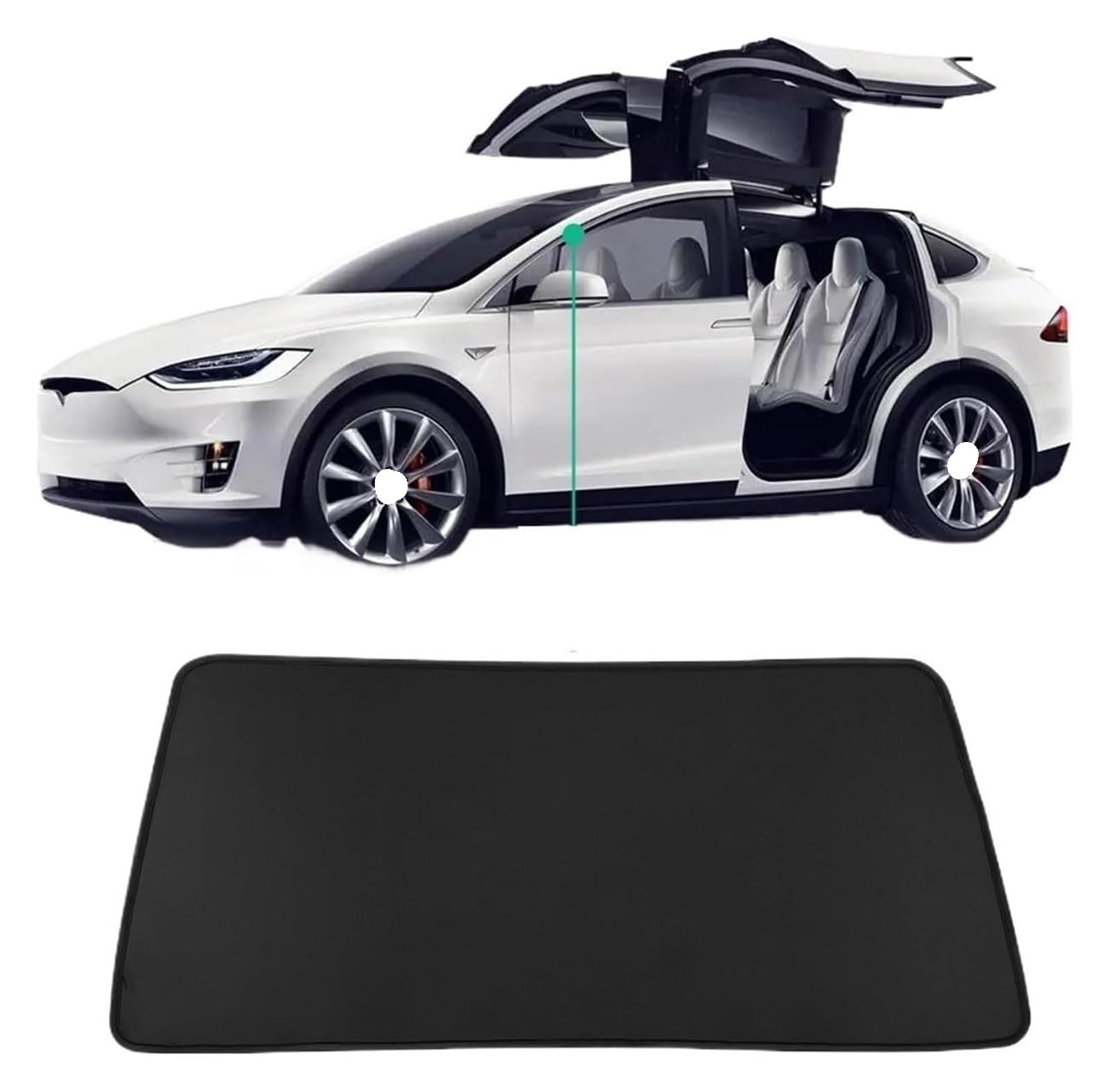 Per Tesla Per Model X 2019-2024 Parasole Per Tetto Anteriore Vetro Lucernario Auto Rete Ombreggiante Parasole Auto(MX-GA33L-A)