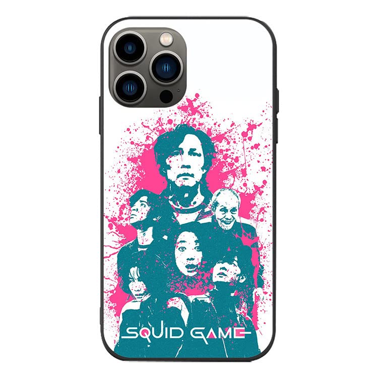 Squid 456 Game iPhone 13 Pro Case 6.1 inch (Character Faces) TPU