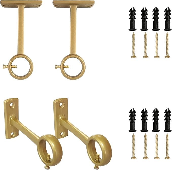 Kowibcl Curtain Rod Bracket, 4 Pcs Ceiling Curtain Rod