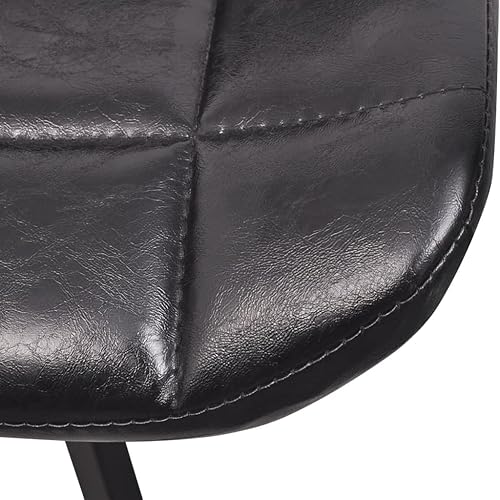 Miniatura 6 de Dining Chair Set of 4 Black Faux Leather Upholstered Chairs with Steel Frame for Kitchen Dining Room and Living Area