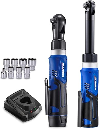 ACDelco Kit combinado de llave de trinquete inalámbrica serie G12 de 12 V 38 pulgadas con 1 batería (ARW1209P-18T-VB)