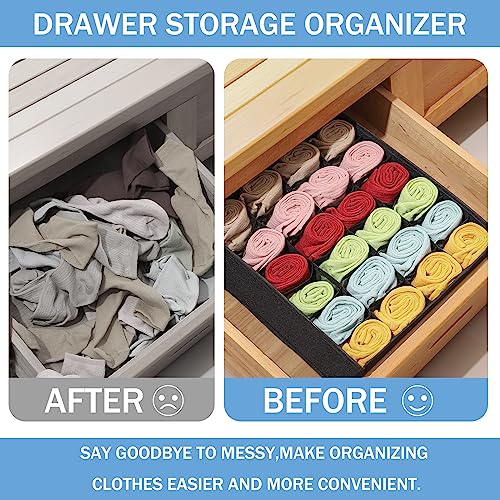 Foldable-Storage-Cubes-Drawer-Underwear-Organizer-Dividers-under-Cabinet-Organizer-24-Cell-Fabric-Storage-Boxes-for-LingerieSocksTies-Black