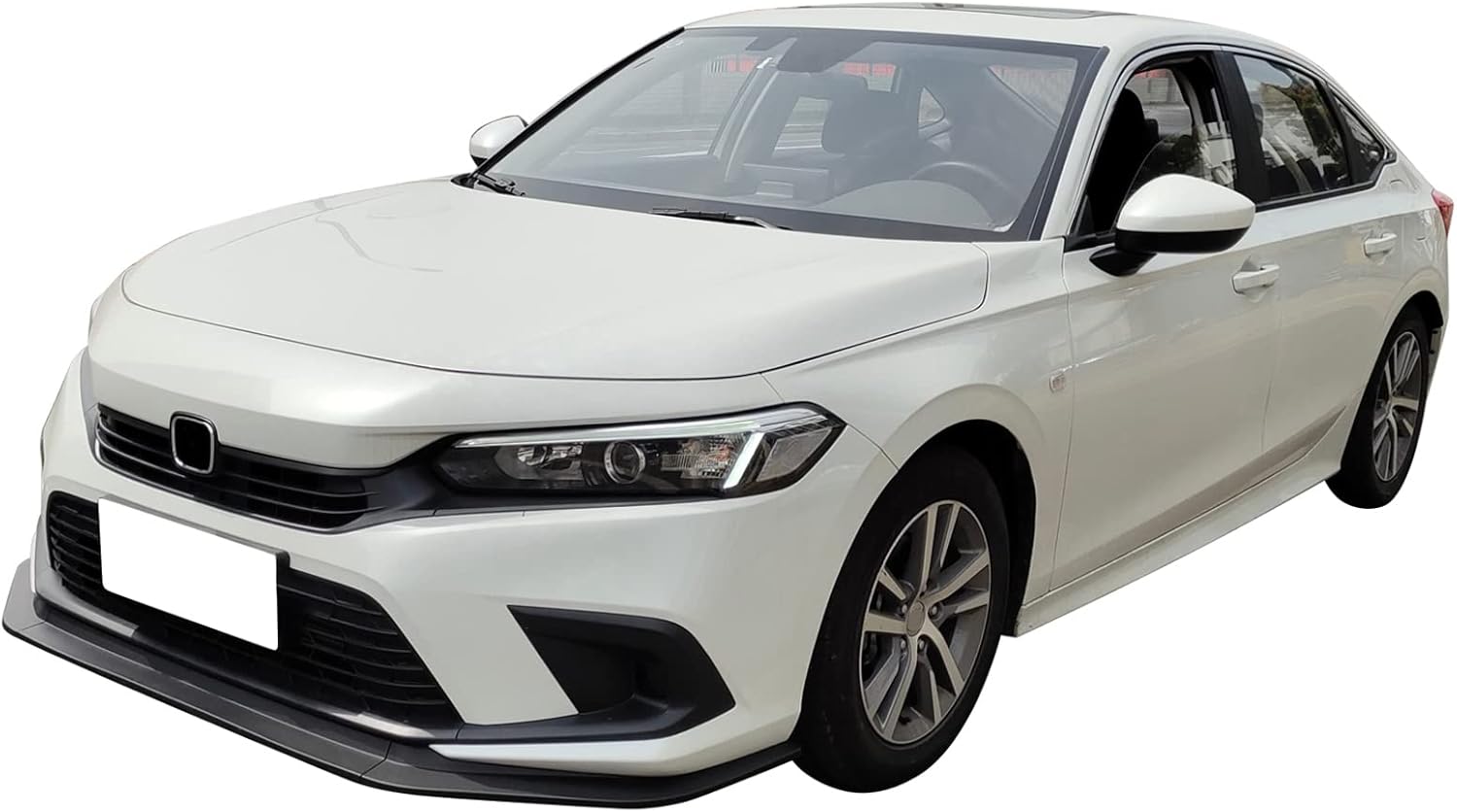 IKON MOTORSPORTS, Front Bumper Lip Compatible with 2022-2024 Honda Civic 11th Gen 4-Door Sedan & Hatchback, Painted #B637P Racing Blue Pearl RS Style PP Front Bumper Lower Lip Spoiler Bodykit