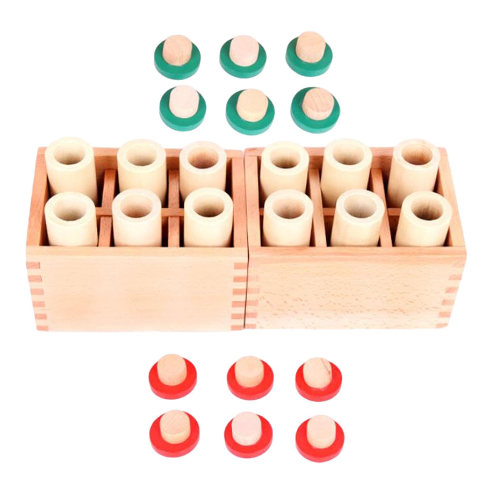 shamjina Sound Cylinders, Montessori Sensorial Material with Wooden Box, Early Development Toy for Preschool Home Children Gifts