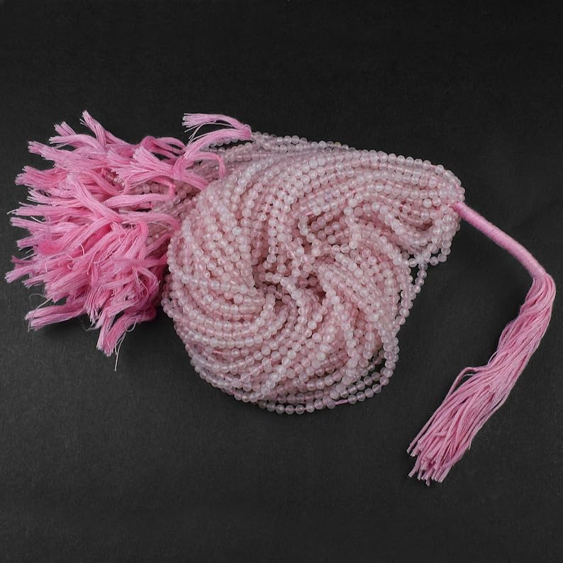 Quartz rose perles facettées de qualité supérieure pour colliers et bracelets