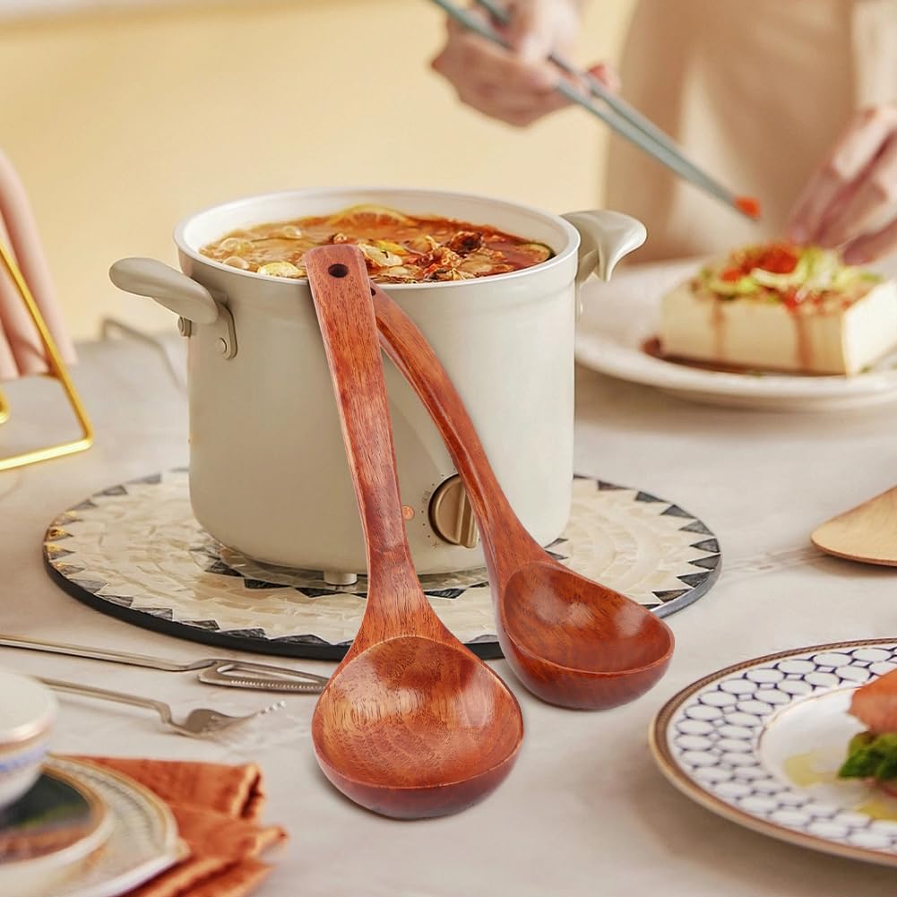 Cucharas De Madera Cuchara Grande De Mango Largo Cuchara Para Niños Cuchara De Madera Para Sopa